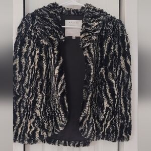 Walter Baker Black and White Faux Fur Jacket